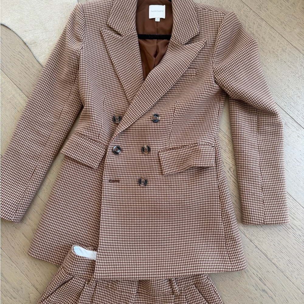 Favorite Daughter Houndstooth Double-Breasted Blazer, Pants Skirt Set - Picture 3 of 8